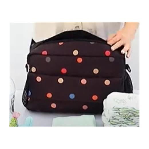 Boubou Bso-1001 Bebek Arabası Organizer Çanta Siyah Puantiyeli