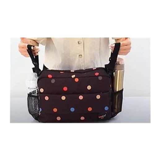 Boubou Bso-1001 Bebek Arabası Organizer Çanta Siyah Puantiyeli