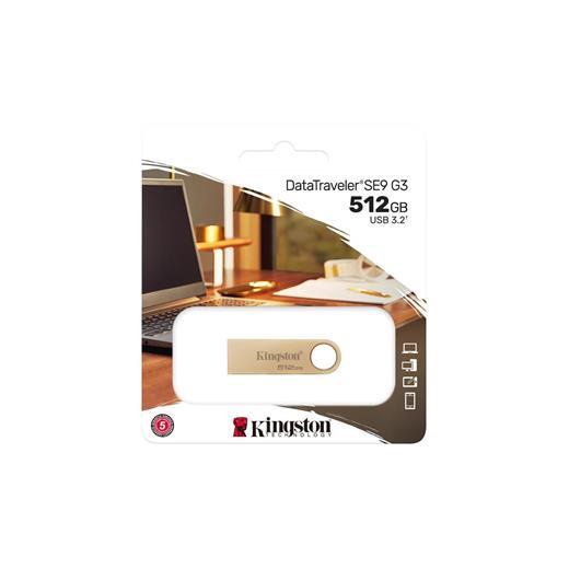 Kingston Dtse9G3-512Gb 512Gb 220Mb-S Metal Usb 3.2 Gen 1 Datatraveler Se9 G3 Flash Bellek