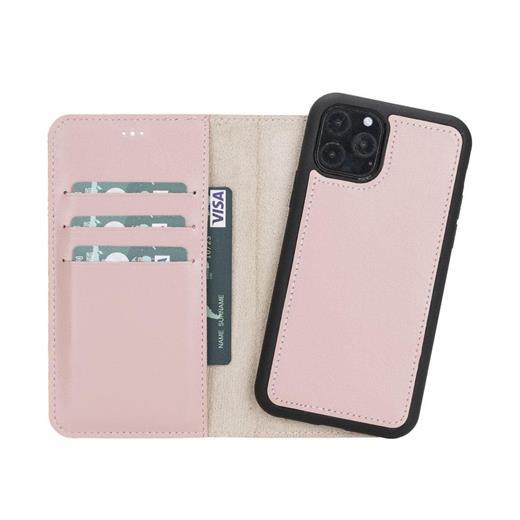 Apple İphone 11 Pro Uyumlu Deri Cüzdanlı Kılıf Pembe