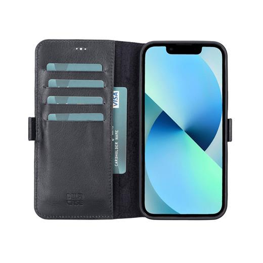 Apple İphone 13 Pro Max Uyumlu Deri Cüzdanlı Kılıf Siyah