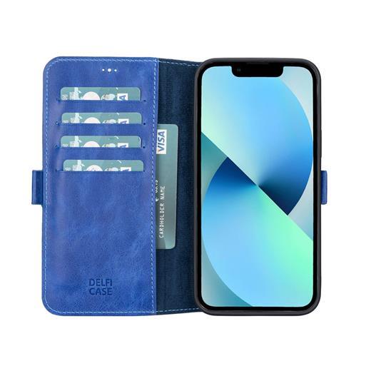 Apple İphone 13 Pro Max Uyumlu Deri Cüzdanlı Kılıf Okyanus Mavi