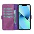 Apple İphone 13 Uyumlu Deri Cüzdanlı Kılıf Rustik Mor