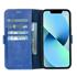 Apple İphone 13 Uyumlu Deri Cüzdanlı Kılıf Okyanus Mavi