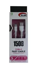 Elba Elb37-T1  Type-C 1,5Mt 3A Hızlı Şarj Beyaz Kablo