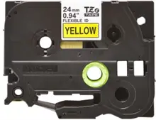 Brother Tze-Fx651 24 Mm Sarı Üzeri Siyah Esnek Laminasyonlu Etiket