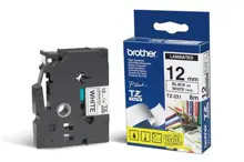 Brother Tze-231 12 Mm Beyaz Üzeri Siyah Laminasyonlu Etiket