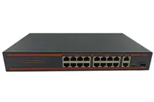 Nova Nd1Pd1622Lg 16 Port Poe+ 10-100 Mbps 2 Port 10-100-1000 Mbps Uplink  2 Port Sfp Switch 250W