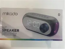 Mikado Md-W7 1200Mah 5W Siyah Bluetooth-Aux-Derece-Usb-Fm Double Alarmlı Saat Speaker Speaker