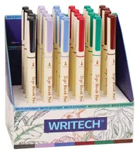 Wrıtech W-827 Fırça Tip 6 Renk Keçeli Kalem - 24Lü Set