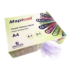 Mapicoil 4:1 Plastik Helezon Spiral 25Mm Şeffaf 50 Ad. 48 Lop