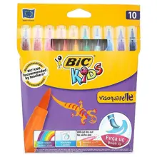 Bic Vısa Fırça Uçlu Keçeli Boyama Kalemi 10Lu Paket
