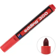 Edding 300 Permanent Marker Koli Kalemi Yuvarlak Uç Kırmızı 10Lu