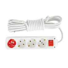 Almera 4Lü Anahtarlı Topraklı Priz 5 Mt.