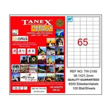 Tanex Tw-2165 Beyaz Etiket 38.1 Mm X 21.2 Mm