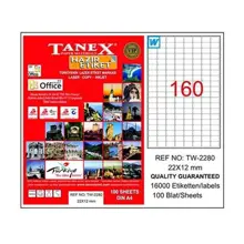 Tanex Tw-2280 Beyaz Etiket 22 Mm X 12 Mm
