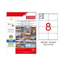 Tanex Tw-2374 Beyaz Etiket 105 Mm X 74.25 Mm