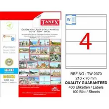 Tanex Tw-2370 Lazer Etiket 210 Mm X 70 Mm