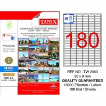 Tanex Tw-2060 Beyaz Etiket 30 Mm X 9 Mm
