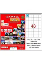 Tanex Tw-2348 Beyaz Etiket 35 Mm X 35 Mm