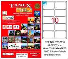 Tanex Tw -2010 Beyaz Sevkiyat Ve Lojistik Etiketi 99.06 Mm X 57 Mm