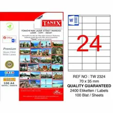 Tanex Tw-2324 Beyaz Adresleme Ve Postalama Etiketi 70 Mm X 35 Mm