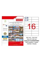 Tanex Tw-2105 Beyaz Adresleme Ve Postalama Etiketi 105 Mm X 37.125 Mm