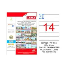 Tanex Tw-2114 Beyaz Adresleme Ve Postalama Etiketi 105 Mm X 41 Mm