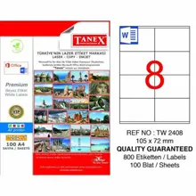 Tanex Tw-2408 Beyaz Sevkiyat Ve Lojistik Etiketi 105 Mm X 72 Mm