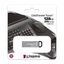 Kingston Dtkn-128Gb 128Gb Datatraveler Kyson 200Mb-S Metal Usb 3.2 Gen 1 Flash Bellek