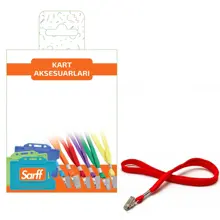 Sarff Metal Klipssli Kırmızı Askı İpi-Blister 10Lu(Eko)
