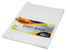 Umix A4 Şeffaf Poşet Dosya 100Lü 10 Paket ( 1000 Adet ) 