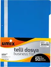 Umix Plastik Telli Dosya Mavi 50Li Paket