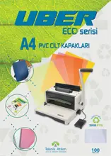 Uber A4 Şeffaf Pvc Cilt Kapakları - 100Adet