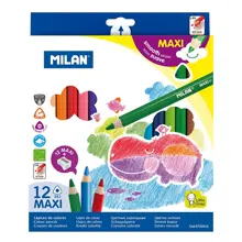 Mılan 722612 Maxı Jumbo Üçgen Kuru Boya - 12 Li