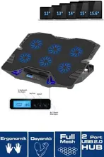 Frisby Fnc-5235St Gs6 Notebook Soğutucu (6Xfan) Lcd Kontrol Panel Metal Izgara 5 Kademeli Yükseklik