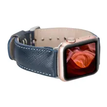 Apple Watch Uyumlu Deri Kordon 42-44-45Mm G3 Lacivert