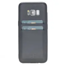 Samsung Galaxy S8 Uyumlu Deri Kartlıklı Arka Kapak Uccc Mavi