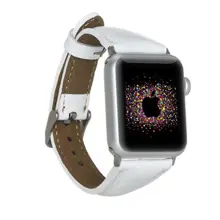 Apple Watch Uyumlu Deri Kordon 38-40-41Mm Slim F3 Beyaz
