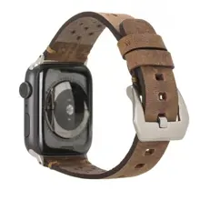 Apple Watch Uyumlu Deri Kordon Vigo 42-44-45Mm G2 Kahve