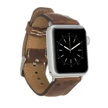 Apple Watch Uyumlu Deri Kordon 42-44-45Mm G2 Kahverengi