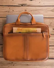Apollo 13-14 İnç Deri Laptop Çantası Rst2Ef Taba