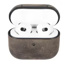 Apple Airpods 3.Nesil Uyumlu Deri Kılıf Juni Ro6 Kahve