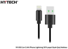 Hytech Hy-X93 1M 2.A İphone Lightning Şarj Kablosu Siyah