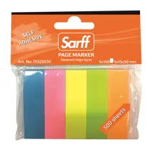 Sarff 5X15X50Mm Fosforlu Renkler Kağıt Ayraç(5X100) - 500Yp