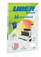 Uber A4 Opak Beyaz Pvc Cilt Kapakları - 100Adet