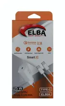 Elba Elb04-Pd-25Wtypc Beyaz 25W Typc-E Ev Şarj Kafa+1Mt Type-C To Type-C Kablo 3.1 Hızlı Şarj