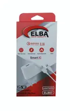Elba Elb07-Usb-25Wıos Beyaz 25W Usb Ev Şarj Kafa+ Usb 1Mt Lightning Kablo Qc4.0 Hızlı Şarj