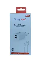 Compaxe Cta-521Dmu 5V 2.1A 10W 2Usb 1Mt Usb 3.0 Ev Şarj+ Mikro Şarj Kablosu