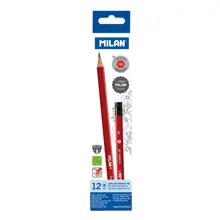 Mılan 712170312 Graphıte Hb Altıgen Silgili Kurşun Kalem - 12Adet